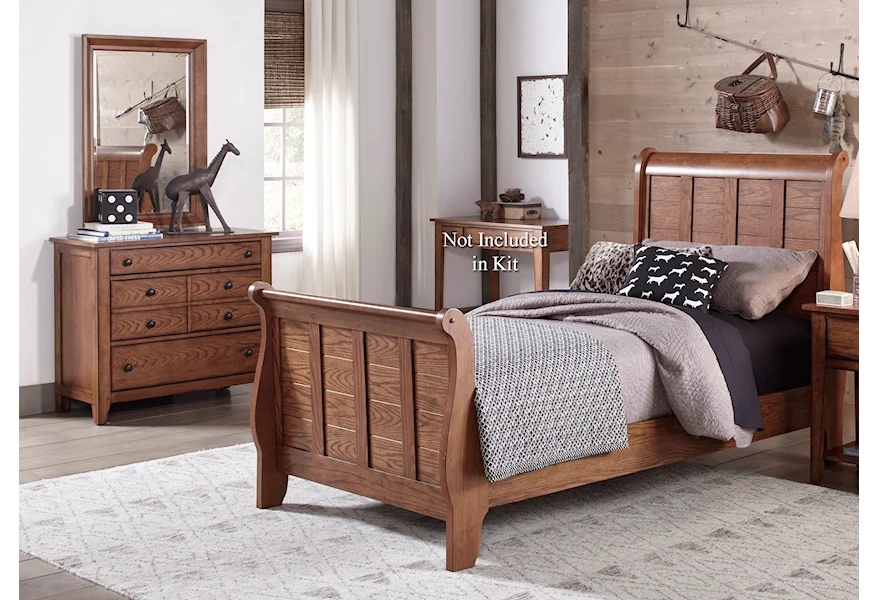 Grandpa's Cabin Full Sleigh Bed, Dresser & Mirror by Liberty Furniture at Esprit Decor Home Furnishings